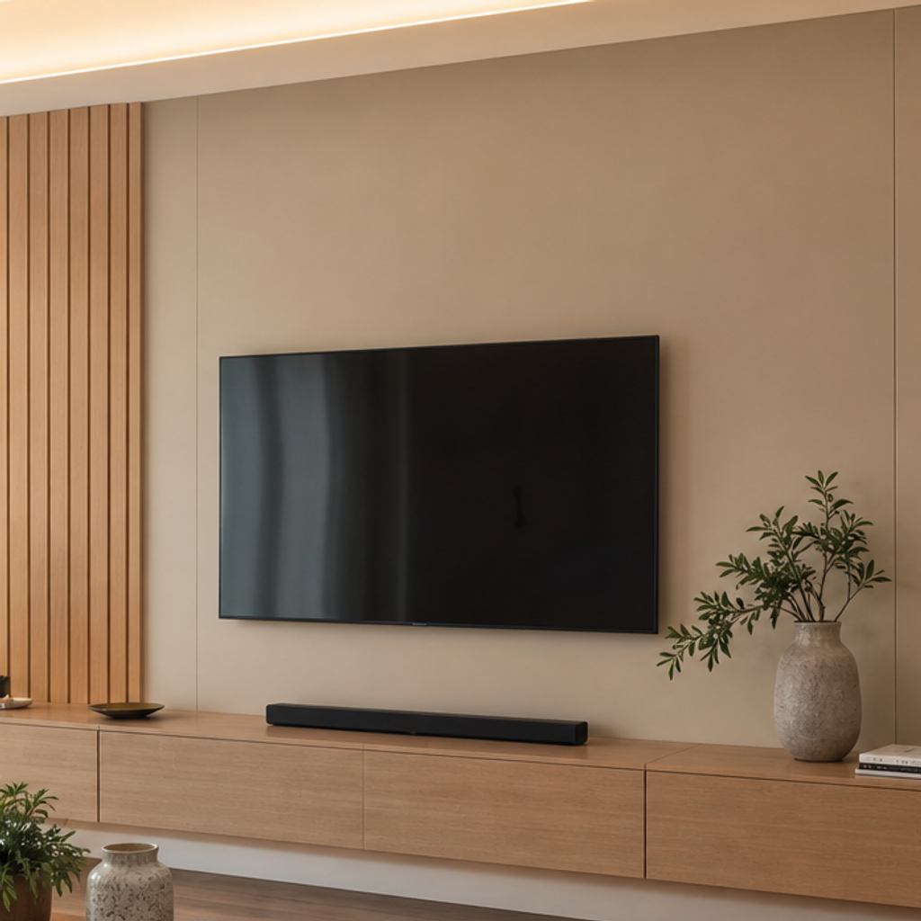 Parete TV con mobile sospeso Rovere Sabbia 4
