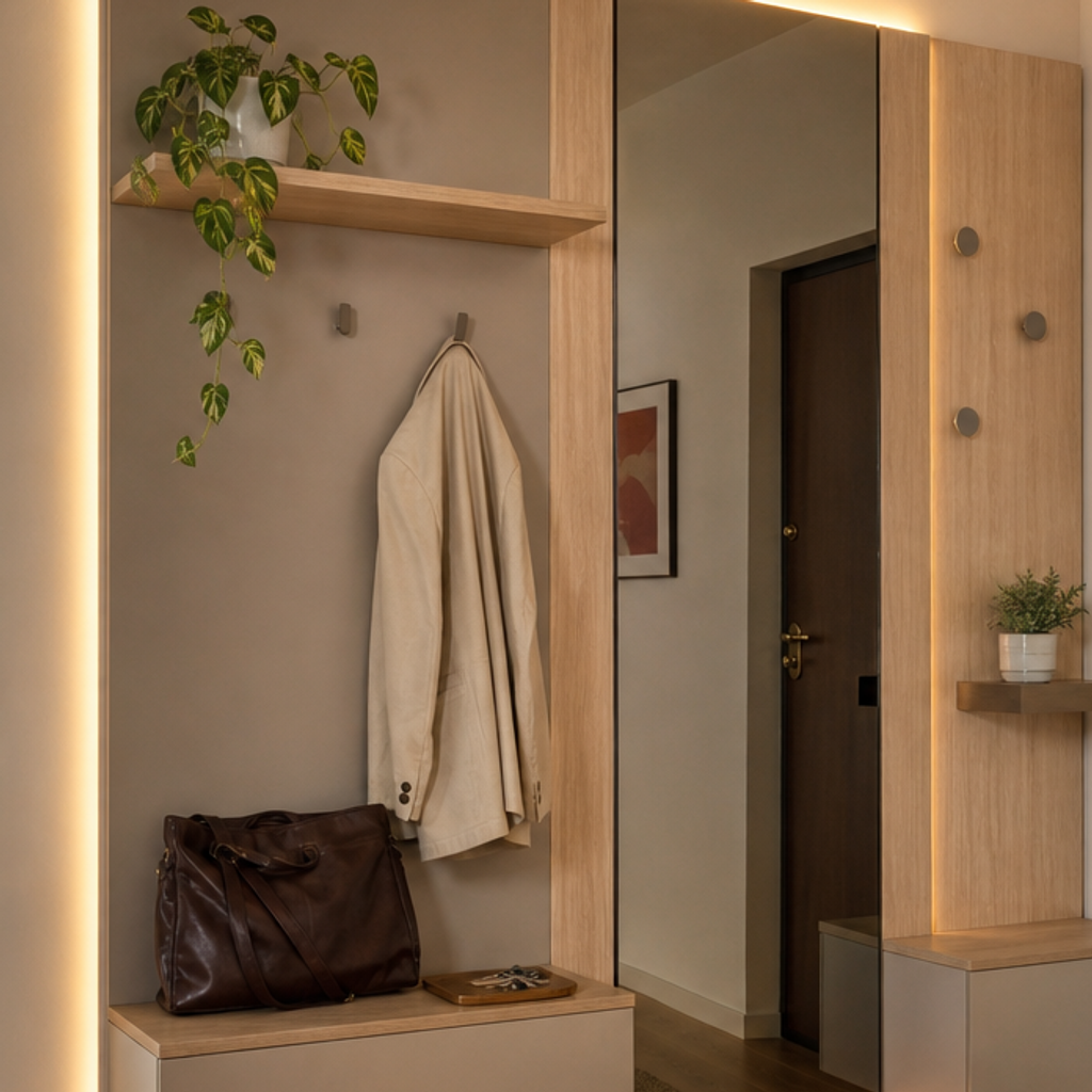 Parete ingresso con specchio Rovere Specchio 4