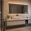 Parete lavabo con specchio LED Marmo Specchio 1