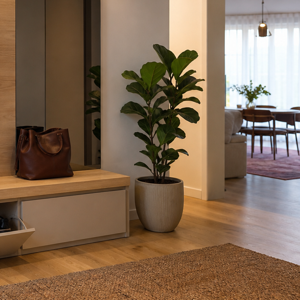 Parete ingresso con panca Rovere Specchio 5