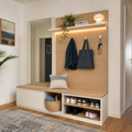 Parete ingresso con panca Bianco Rovere 1