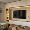 Parete TV compatta per appartamento Travertino Chiaro 1