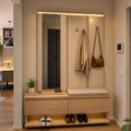 Parete ingresso con scarpiera Rovere Specchio 1