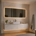 Parete bagno con mobile sospeso Marmo Specchio 1