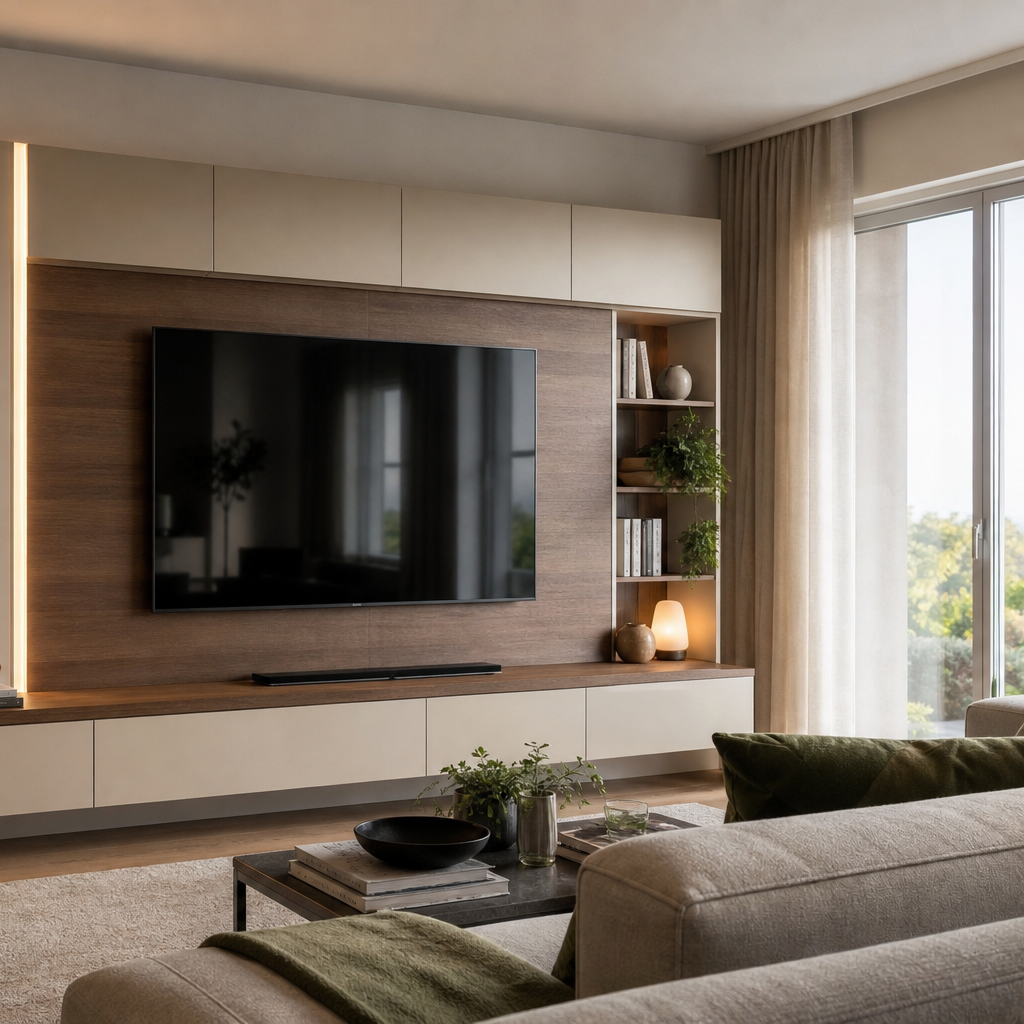 Parete soggiorno con LED laterale Noce Canapa 3