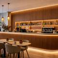 Parete bar con rivestimento lavabile Noce LED 1