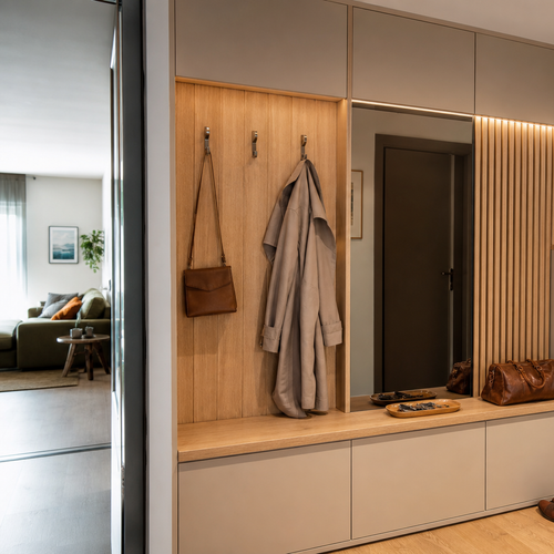 Boiserie ingresso moderna Rovere Specchio 2