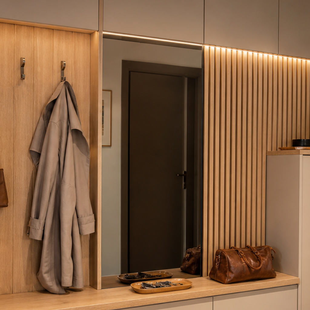 Boiserie ingresso moderna Rovere Specchio 4
