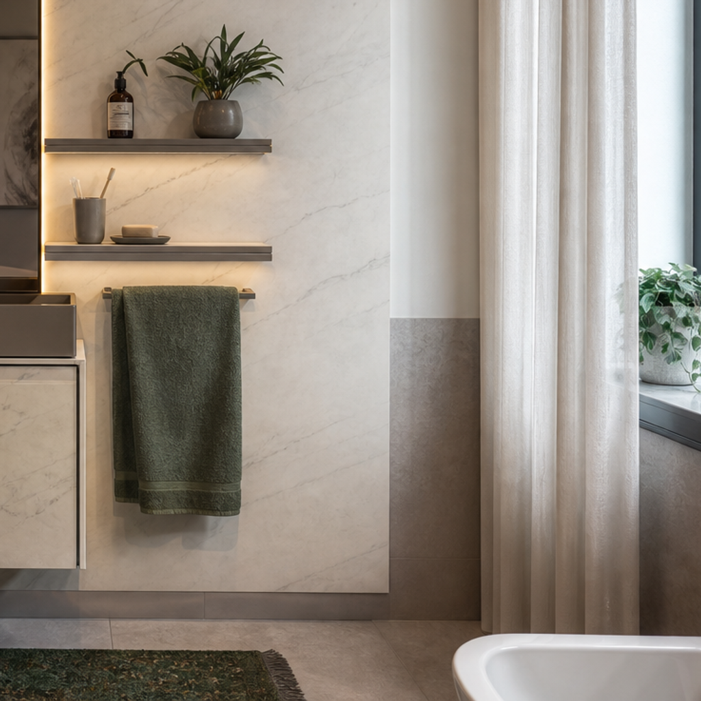 Parete bagno ospiti compatta Marmo Specchio 5