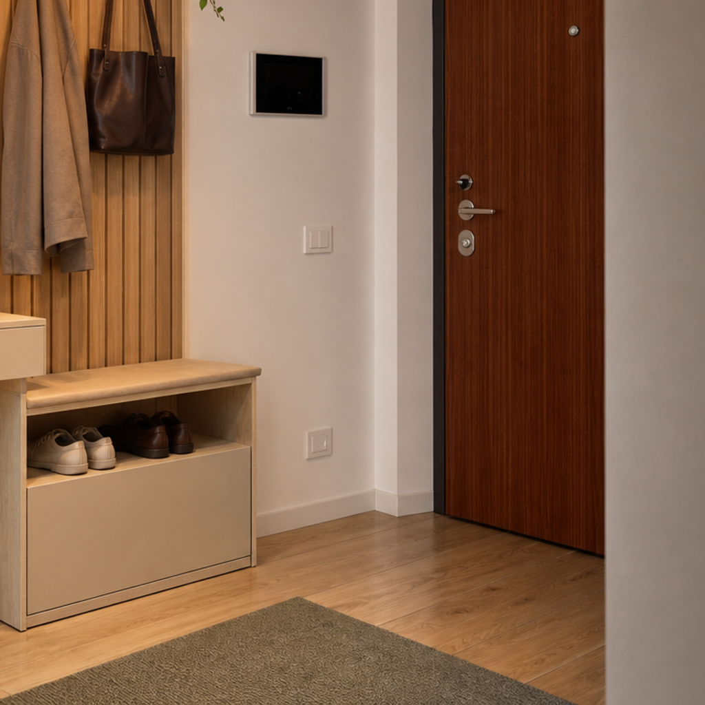 Parete ingresso compatta Rovere Specchio 5