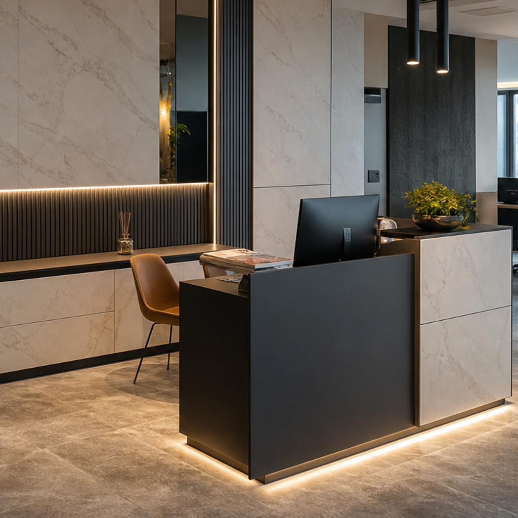 Parete ufficio con boiserie Marmo Specchio 5