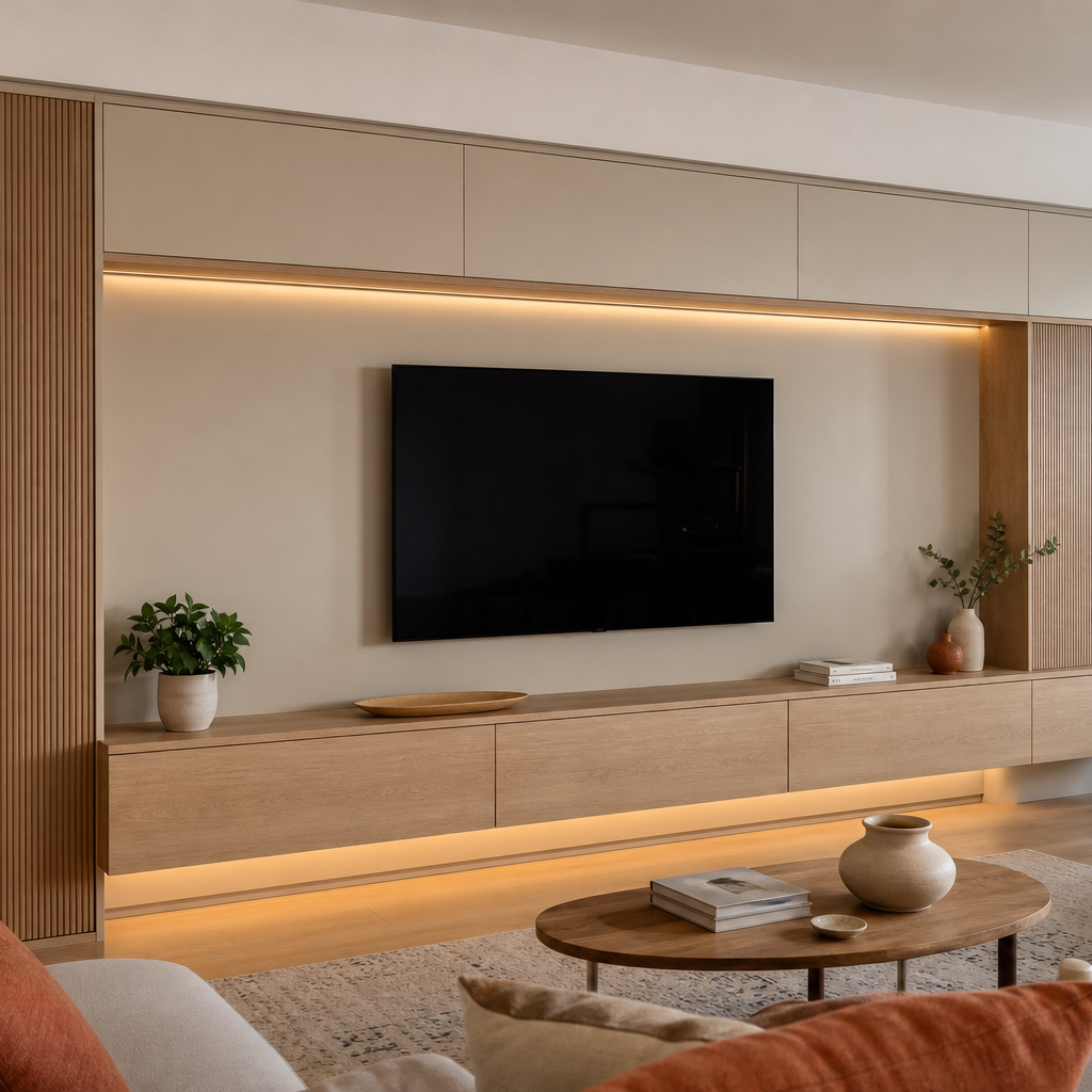 Parete TV full wall premium Rovere Sabbia 1