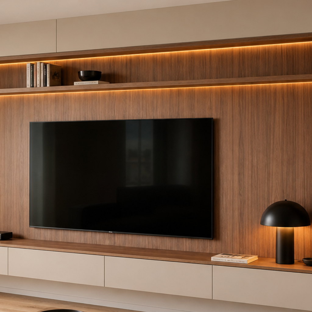 Parete TV full wall premium Noce Canapa 4