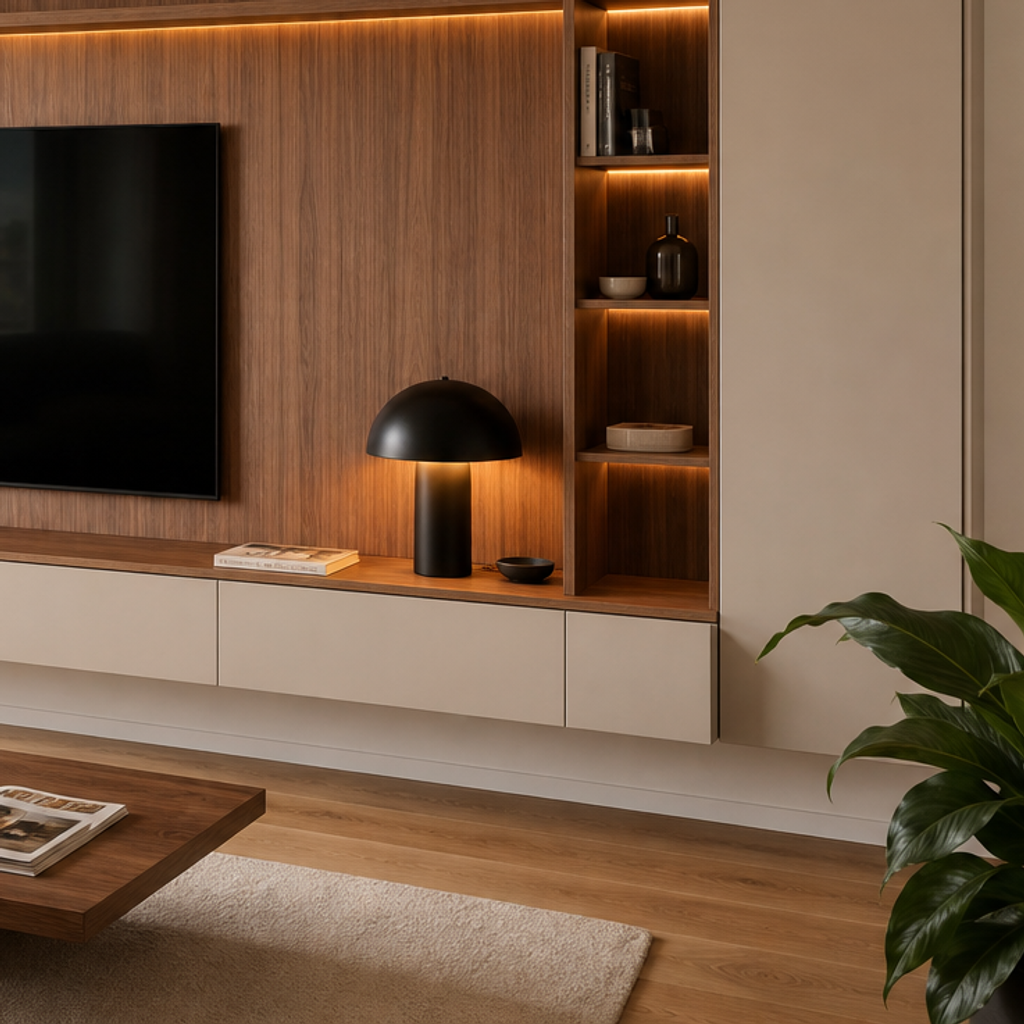 Parete TV full wall premium Noce Canapa 5