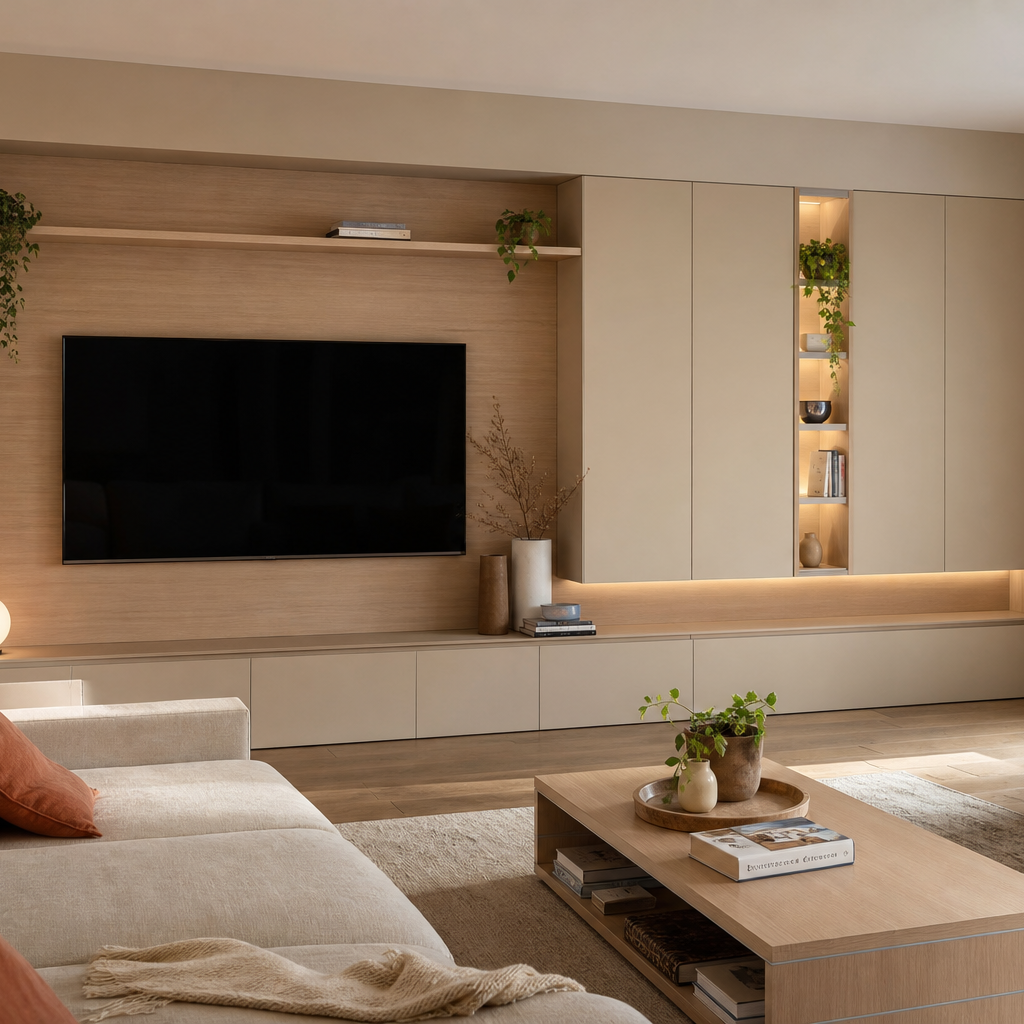 Parete soggiorno full wall Rovere Sabbia 1
