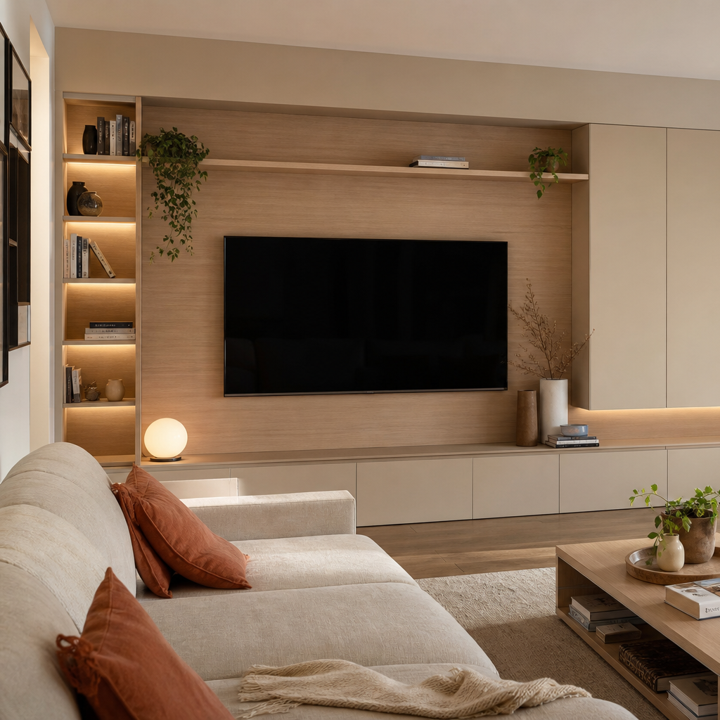Parete soggiorno full wall Rovere Sabbia 2