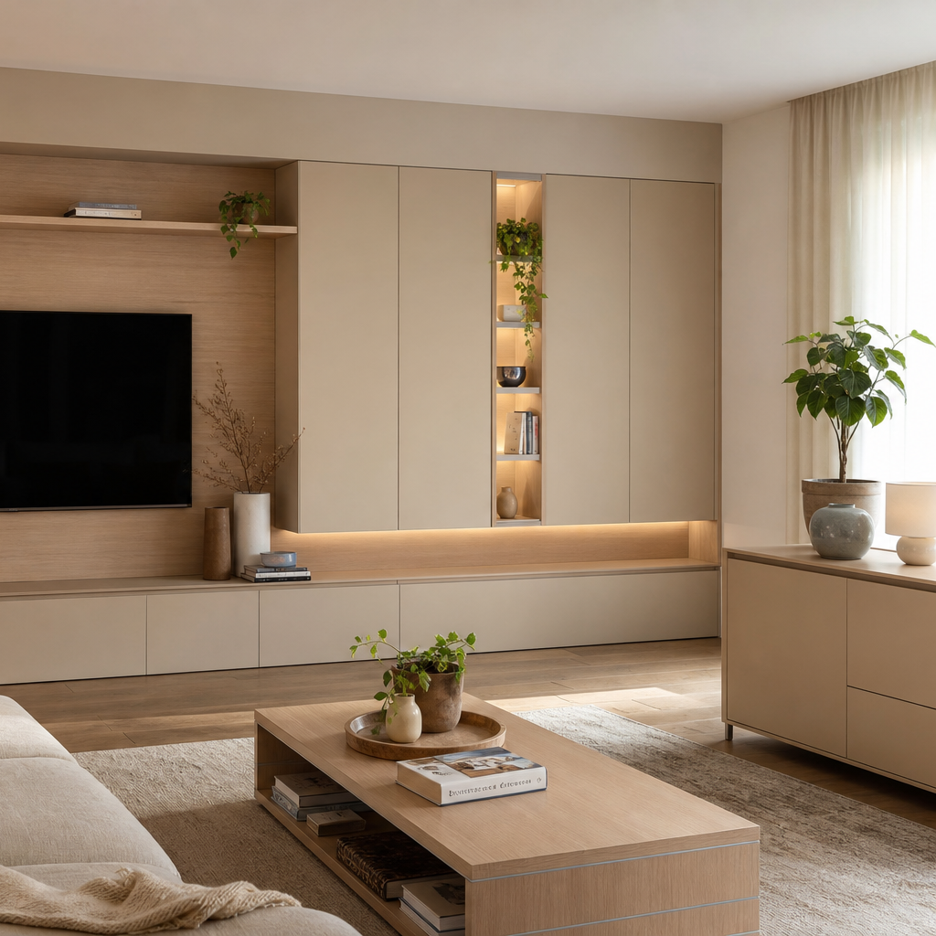 Parete soggiorno full wall Rovere Sabbia 3
