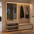 Parete ingresso effetto legno Rovere Specchio 1