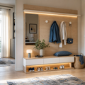 Parete ingresso effetto legno Bianco Rovere 1