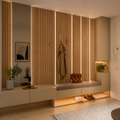 Parete corridoio con ritmo verticale Rovere Specchio 1