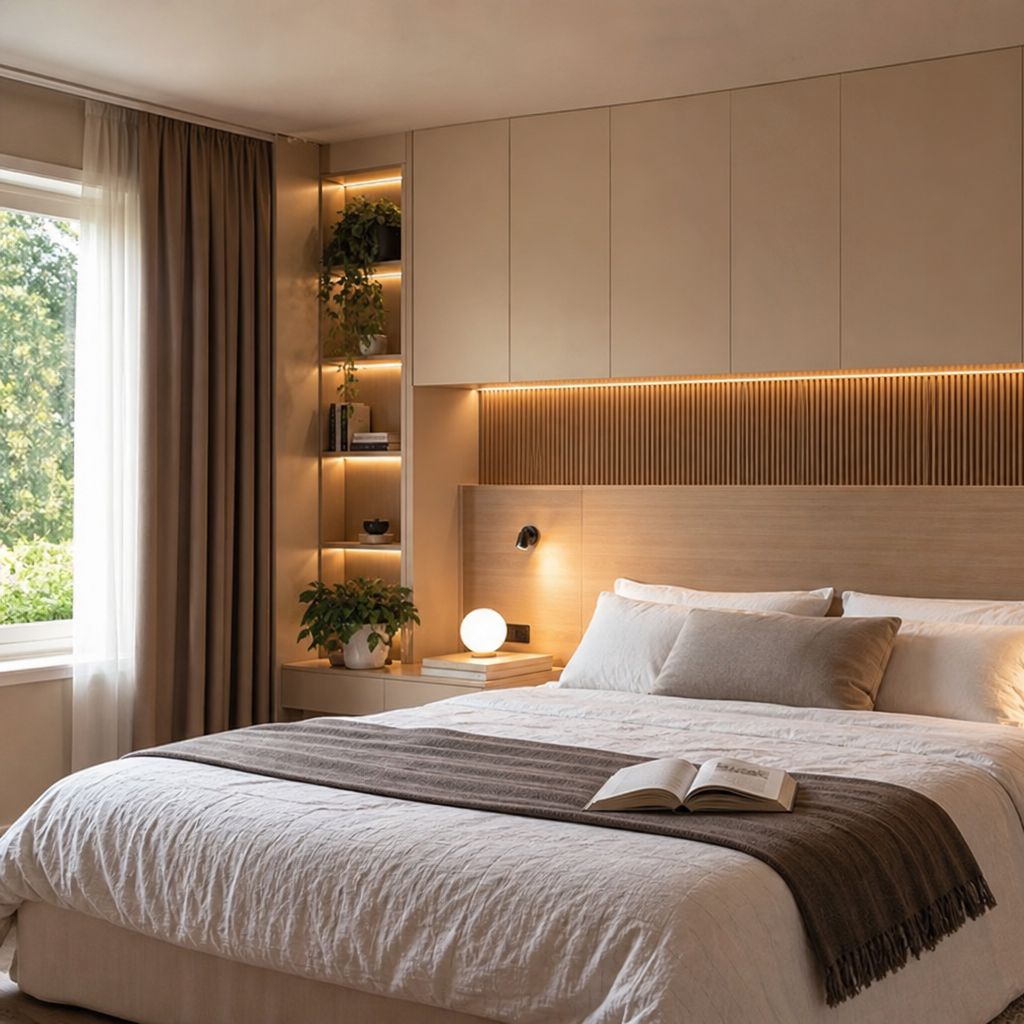 Parete camera hotel style Sabbia Rovere 2
