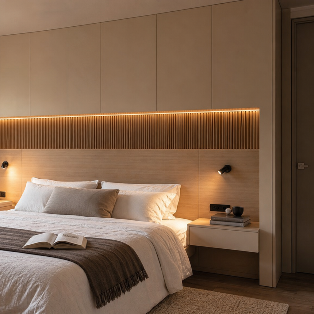Parete camera hotel style Sabbia Rovere 3