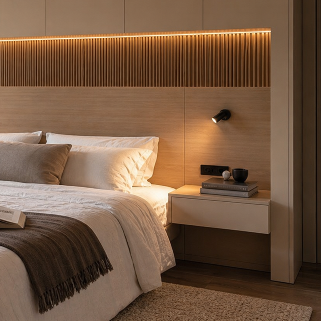 Parete camera hotel style Sabbia Rovere 5