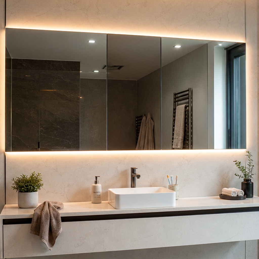 Parete bagno full height Marmo Specchio 4
