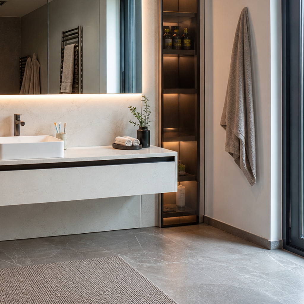 Parete bagno full height Marmo Specchio 5