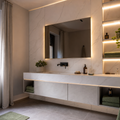 Parete bagno full height HPL Chiaro 1