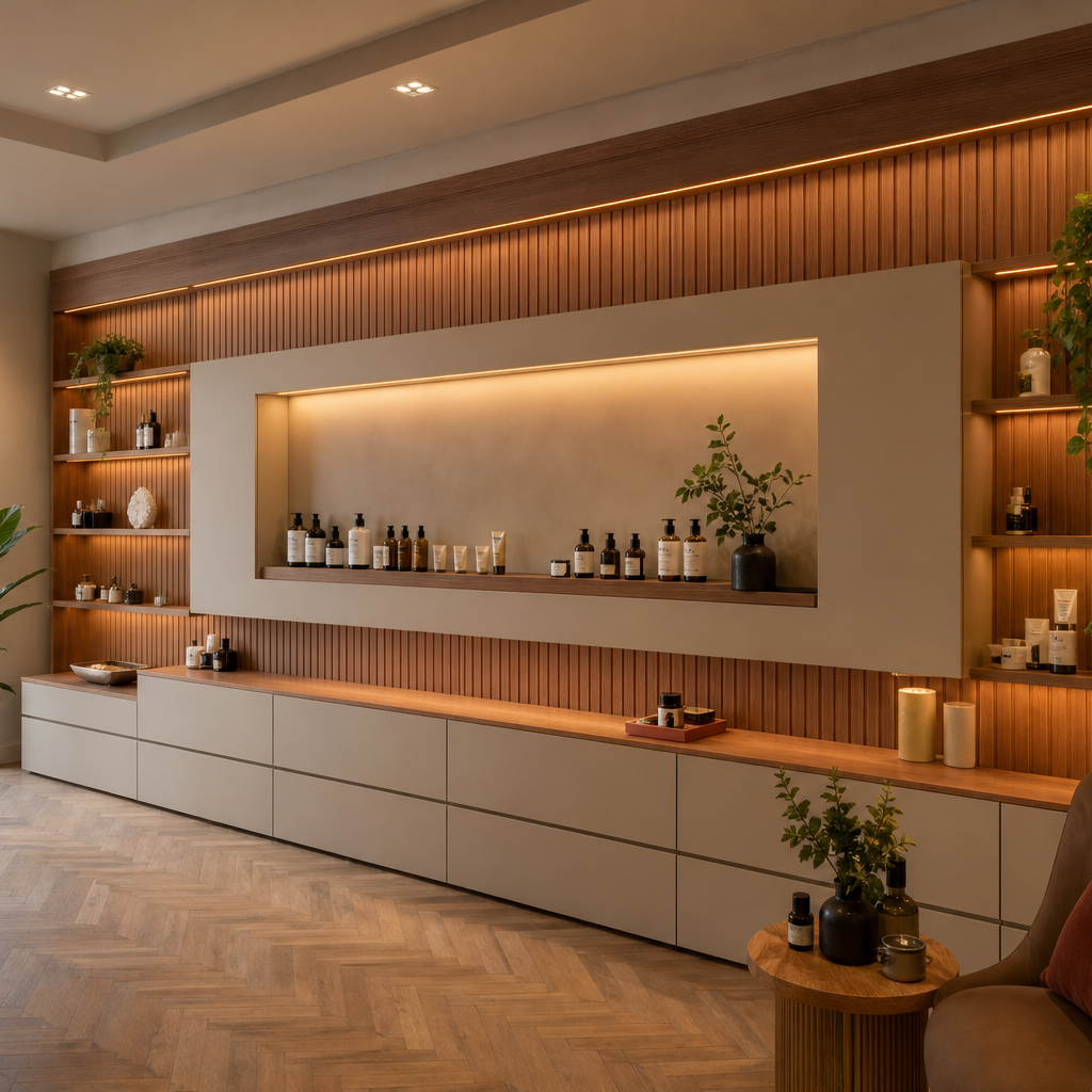 Parete commerciale full wall Noce LED 1