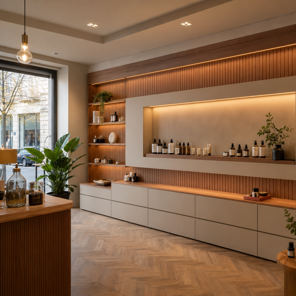 Parete commerciale full wall Noce LED 2