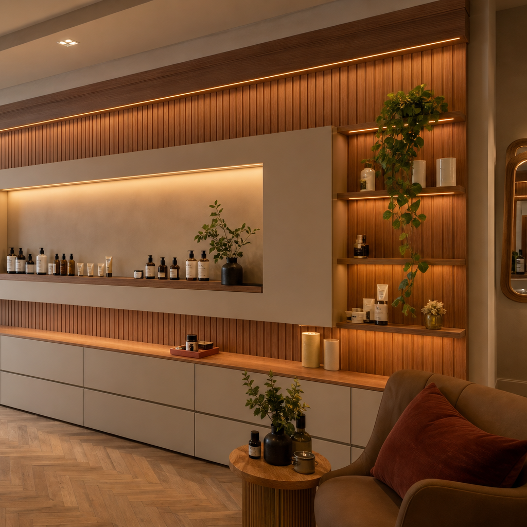 Parete commerciale full wall Noce LED 3