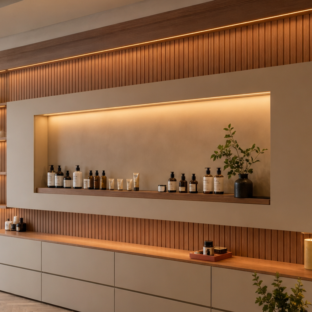 Parete commerciale full wall Noce LED 4