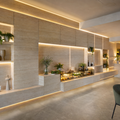 Parete commerciale full wall Travertino HPL 1