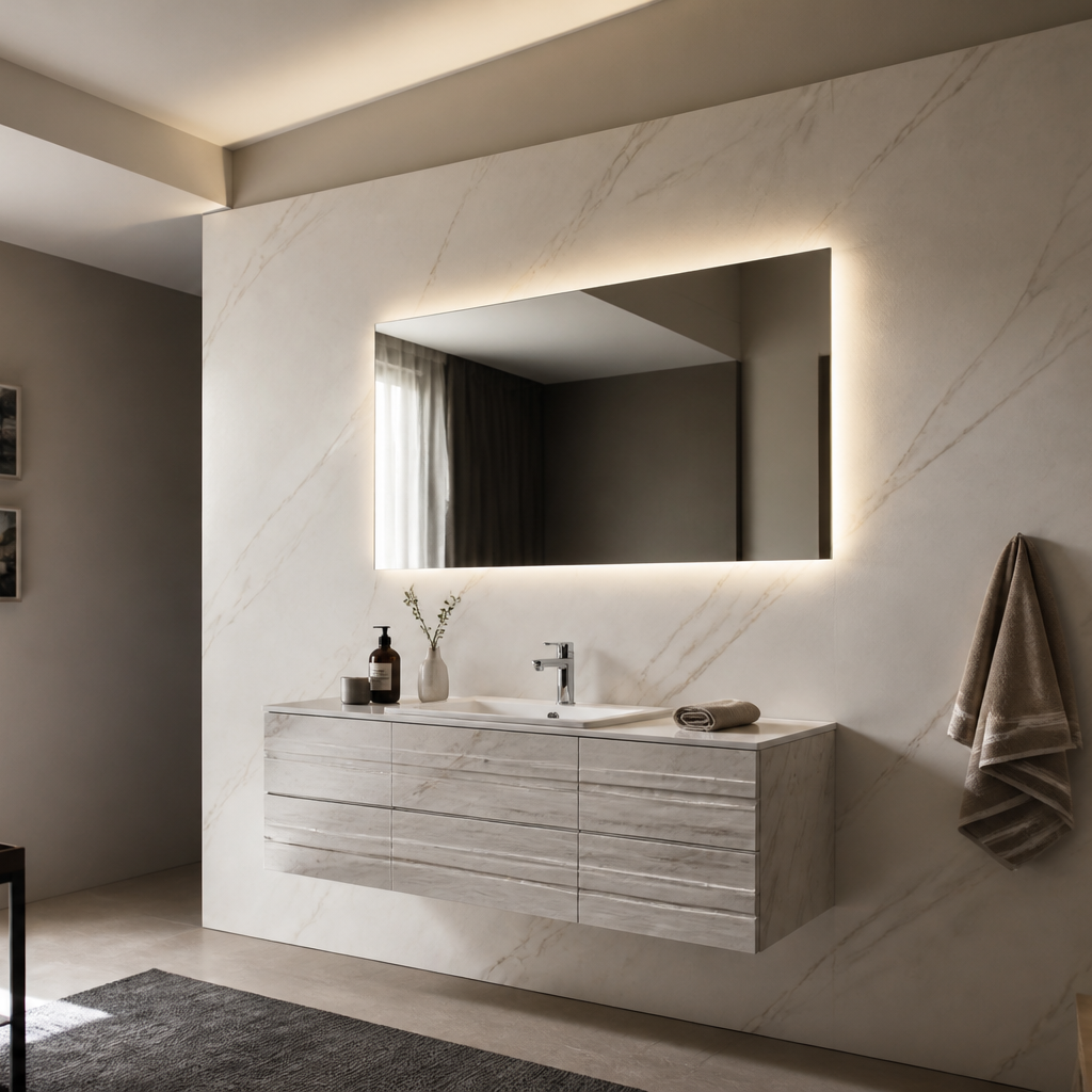 Parete Mobile bagno coordinato Marmo Ritmo 1