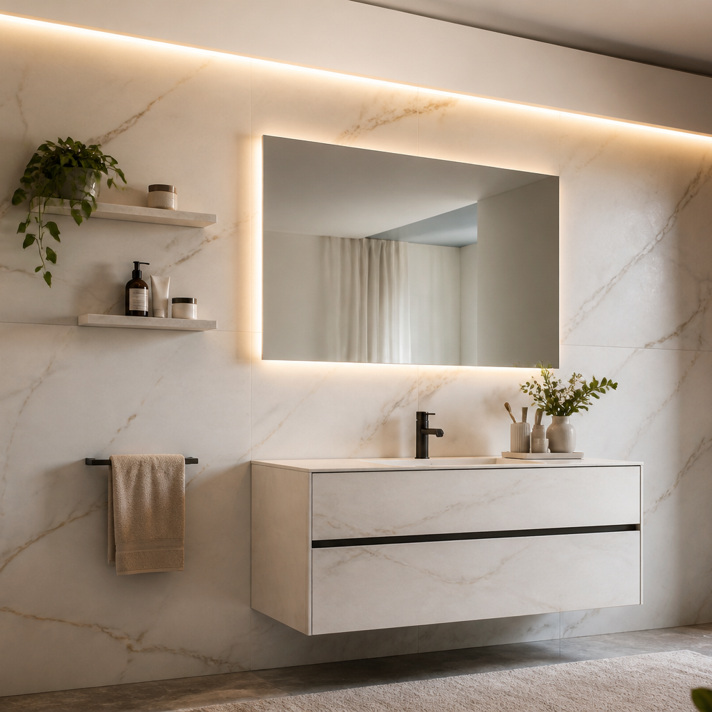 Parete Mobile bagno coordinato Marmo Materia 1