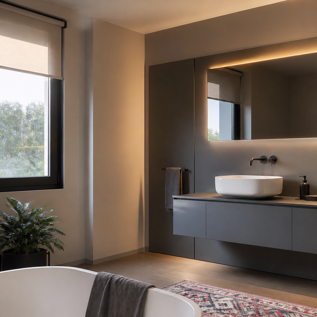 Parete Bagno minimal moderno Specchio Profilo 2
