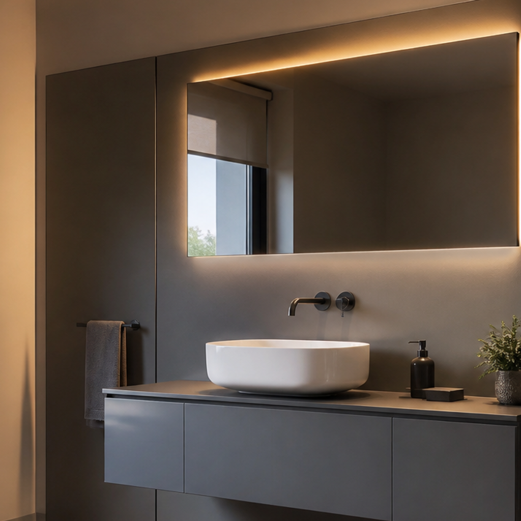 Parete Bagno minimal moderno Specchio Profilo 4