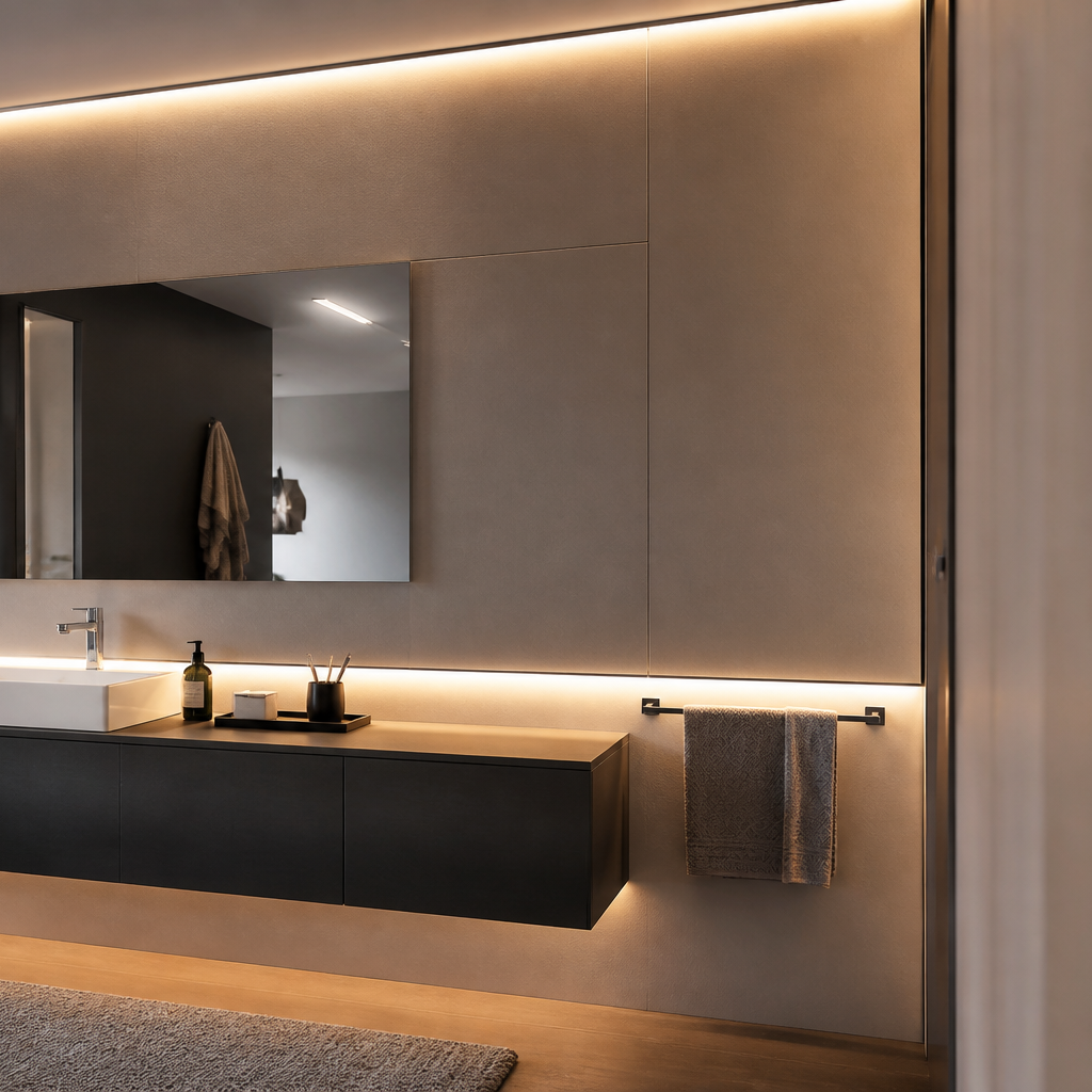 Parete Bagno minimal moderno Specchio Naturale 3