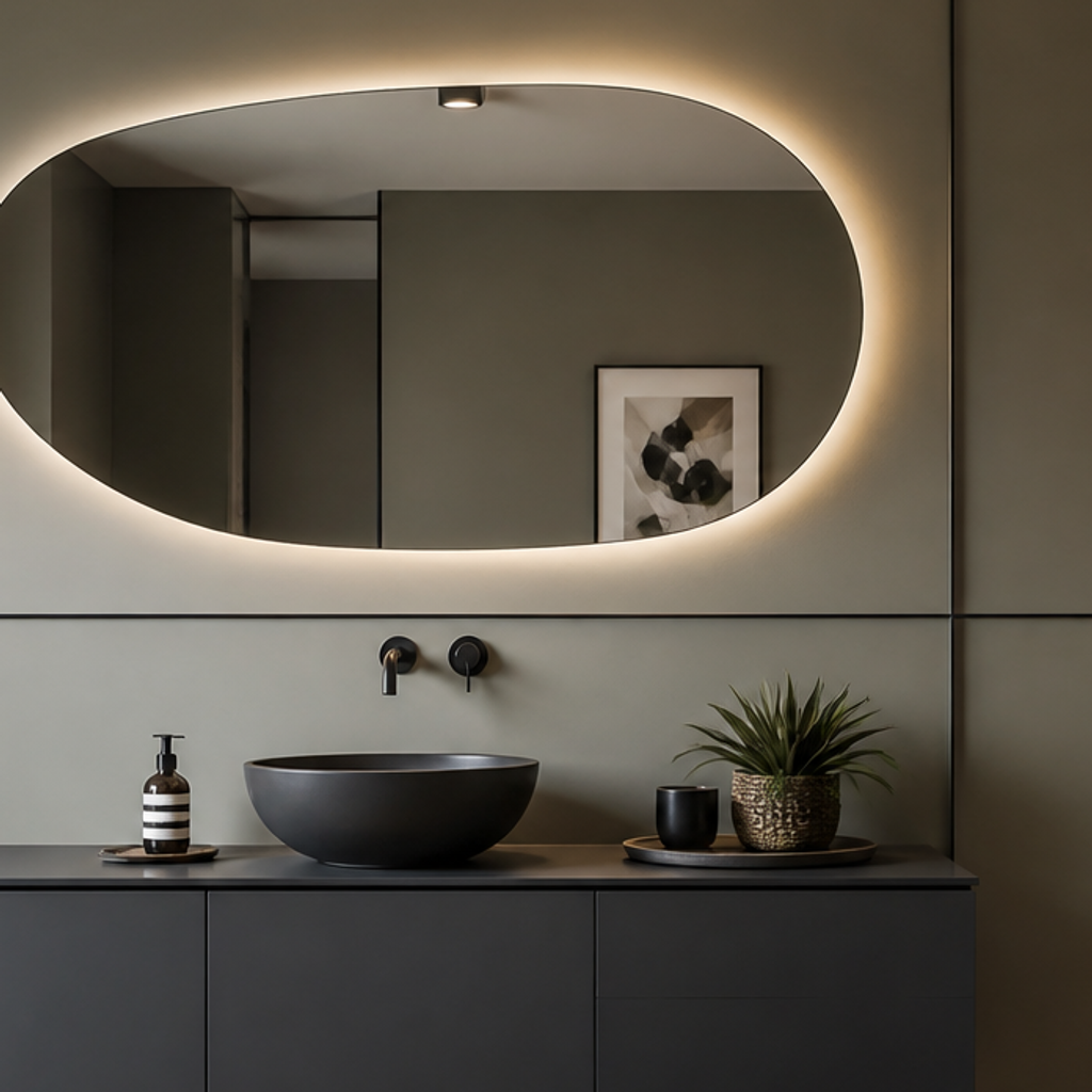 Parete Bagno minimal moderno Specchio Forma 4