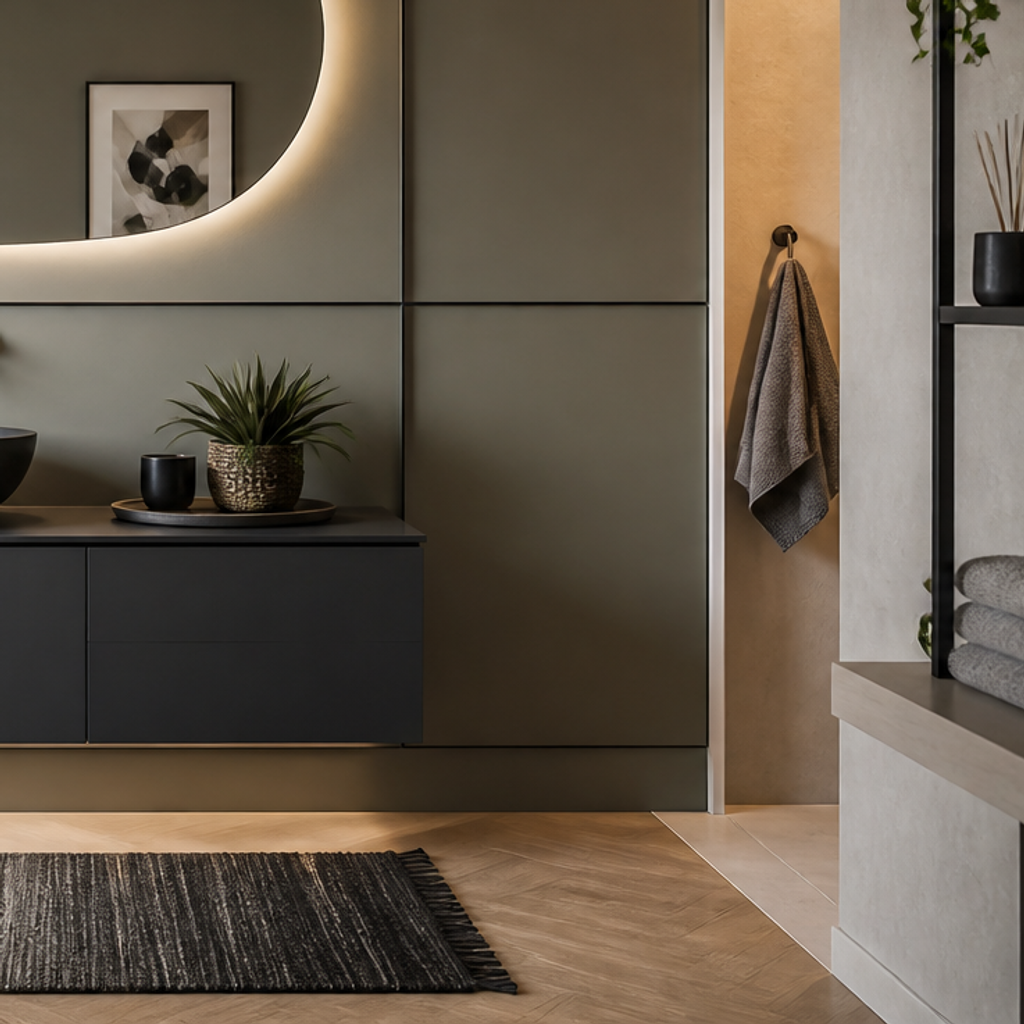 Parete Bagno minimal moderno Specchio Forma 5