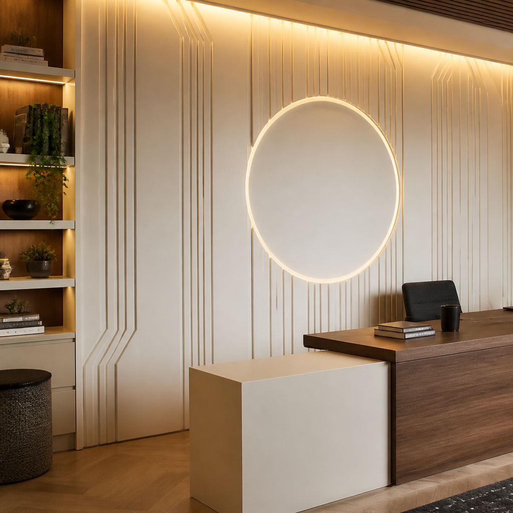 Parete con logo Noce Casa 2