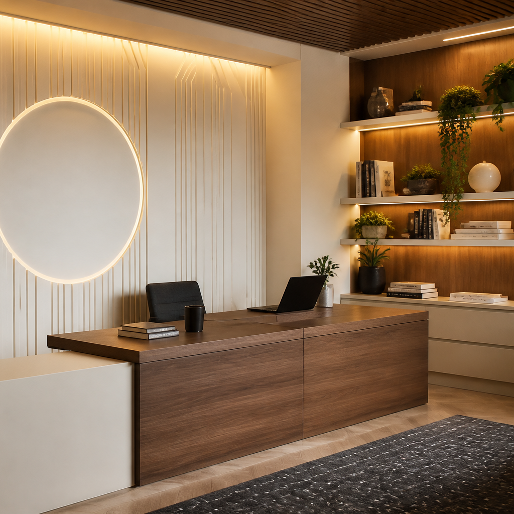Parete con logo Noce Casa 3