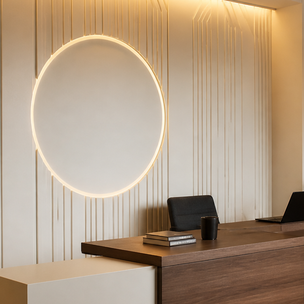 Parete con logo Noce Casa 4