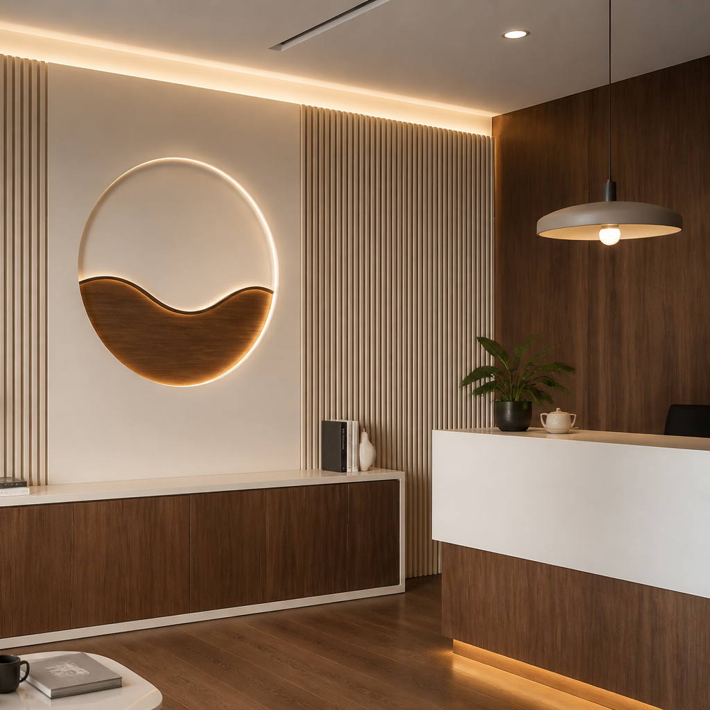 Parete con logo Noce Atelier 3