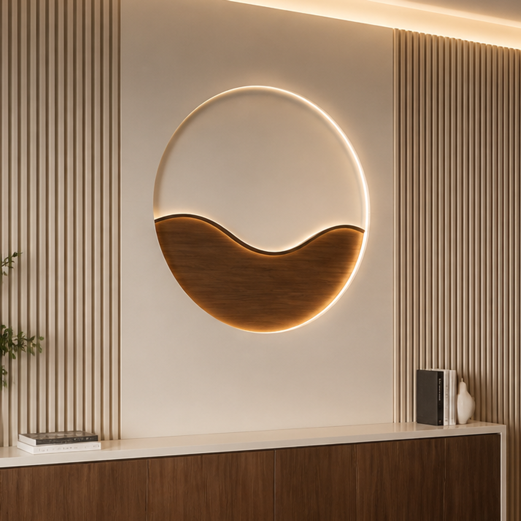 Parete con logo Noce Atelier 4