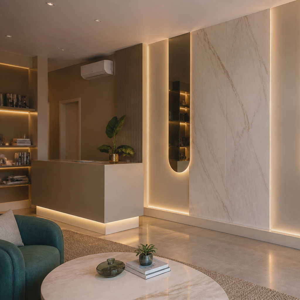 Parete Salone di bellezza Marmo Forma 2