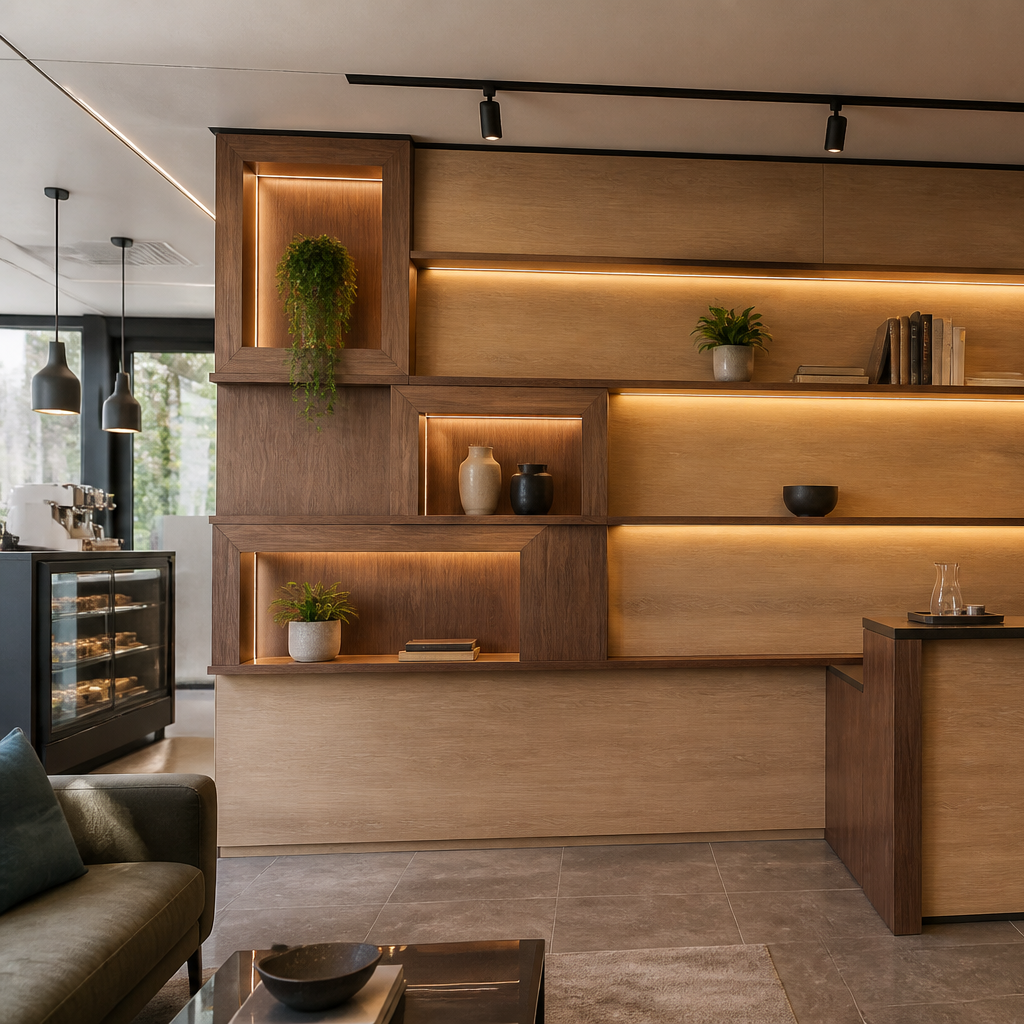 Parete Showroom e boutique Noce Profilo 2