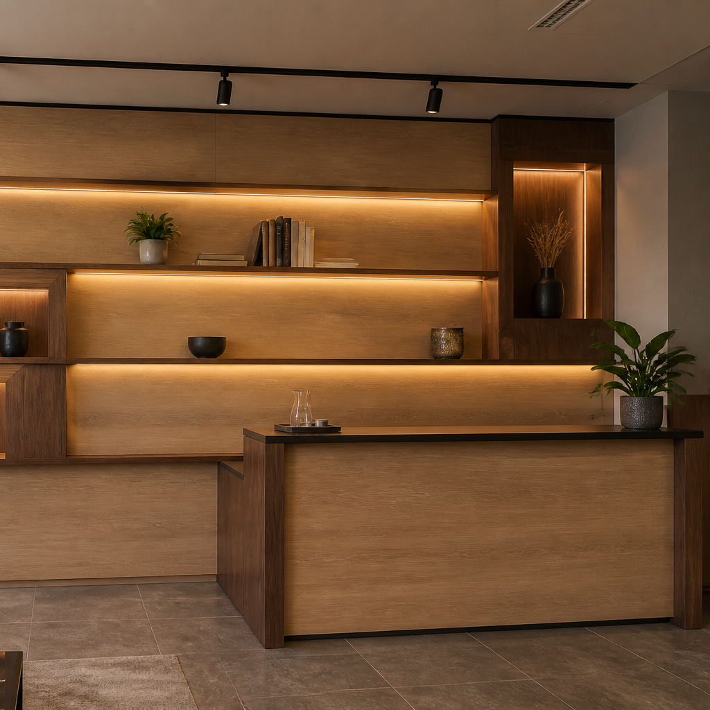 Parete Showroom e boutique Noce Profilo 3